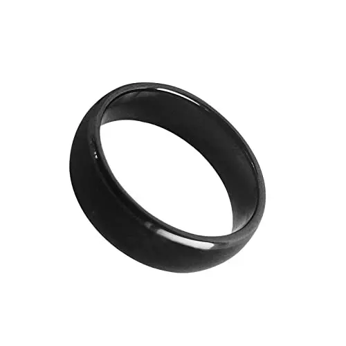 hecere Waterproof Ceramic NFC Ring, NFC Forum Type 2 215 496 Bytes Chip Universal for Mobile Phone, All-Round Sensing Technology Wearable Smart Ring, Fasion Ring for Men or Women (8#, Black) - HECERE (1)