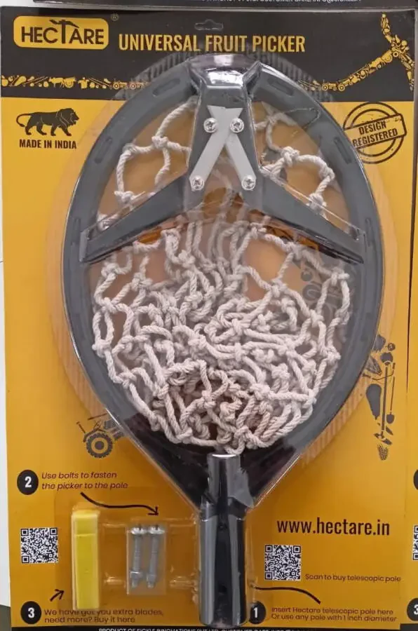 Hectare Lightweight Modazone Fruit Picker/Harvester with 4 Replaceable Sharp Blades| Cotton net| Fruit Harvester, Composite Material | Without Pole - 3