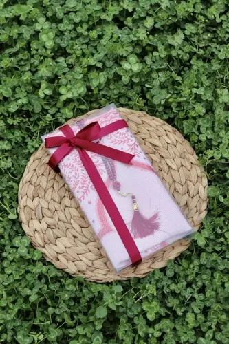 Hediyelik Pamuklu Seccade Seti S1004 Kırmızı-Kırmızı - 1