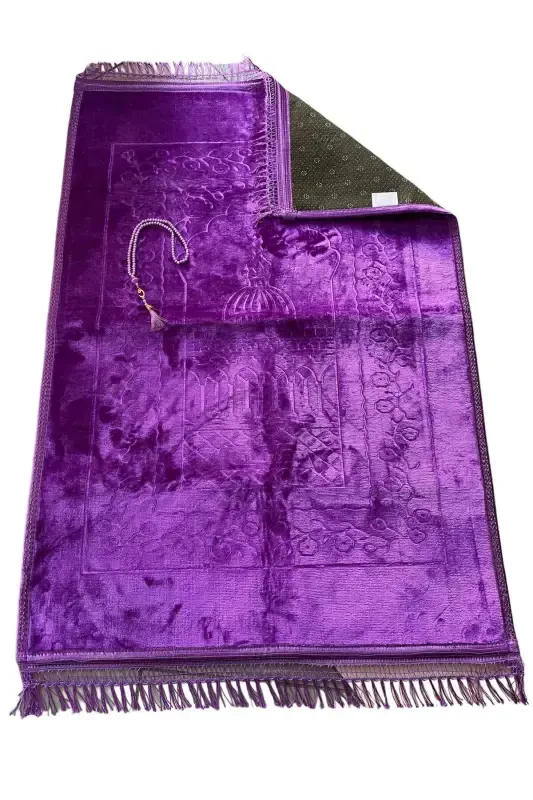Hediyelik Peluş Seccade Ve Tesbih-Mor - 2