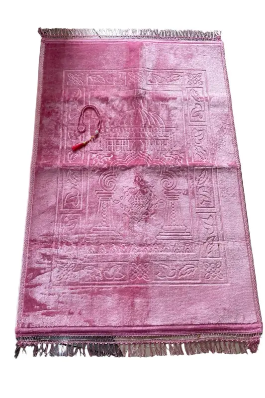 Hediyelik Peluş Seccade ve Tesbih-Pembe - 1