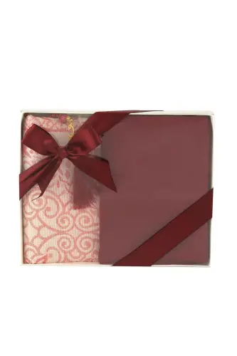 Hediyelik Seccade Şal Tesbih Seti-BORDO - 1