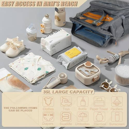 Heegel Diaper Backpack with Changing Pad, Baby Diaper Bag for Mom & Dad with Multipurpose Pockets, Large Stylish Baby Bag for Boy, Girl, Toddler (Dark Grey) - 6