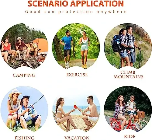 HEEHIPOO Erkaklar Ayollar Baliq Ovlash Shlyapasi UPF 50+ Keng Qirrali Quyosh Shlyapasi Yuz Qopqog'i va Bo'yin Qopqog'i bilan - 5