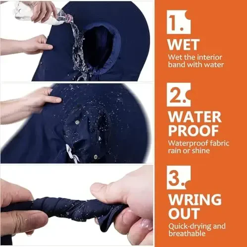 HEEHIPOO Erkaklar Ayollar Baliq Ovlash Shlyapasi UPF 50+ Keng Qirrali Quyoshdan Himoya Qiluvchi Yuz Qopqog'i va Bo'yin Qopqog'i - 3