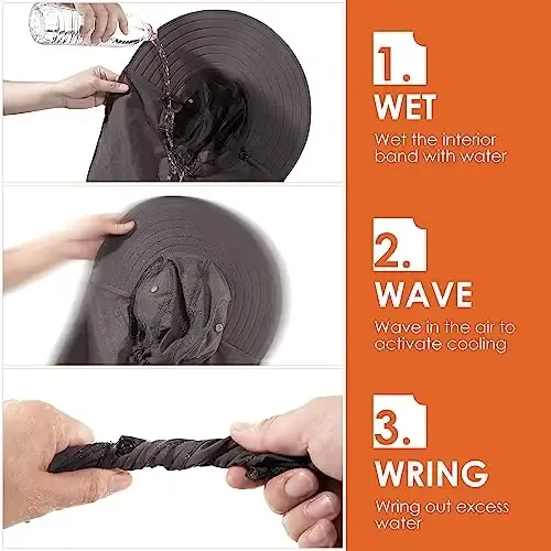 HEEHIPOO Mens Women Fishing Hat UPF 50+ Wide Brim Sun Hat with Face Cover & Neck Flap - 2