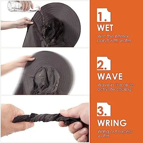 HEEHIPOO Mens Women Fishing Hat UPF 50+ Wide Brim Sun Hat with Face Cover & Neck Flap - 2