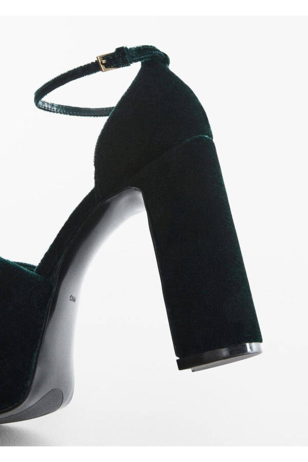 Heeled Velvet Sandals - 5