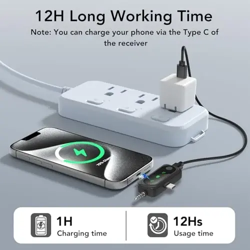 HEHOTTC 3 in 1 Mini Wireless Lavalier Microphone for All Devices (iOS, Andriod, Camera, PC) - Noise Reduction Lapel Mic for Recording, Clip on Omni Lav Mic for Video Recording, Tiktok, YouTube, Vlog 