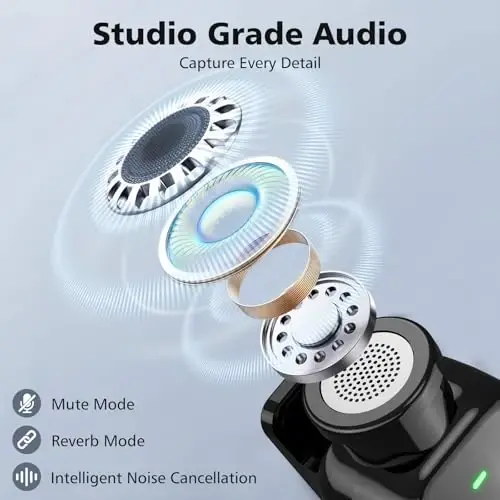 HEHOTTC Mini Wireless Lavalier Microphones for iPhone 15/16/17 & Android, 30H Battery Life with Charging Case, Lapel Microphone Wireless for Video Recording Vlogging - 2