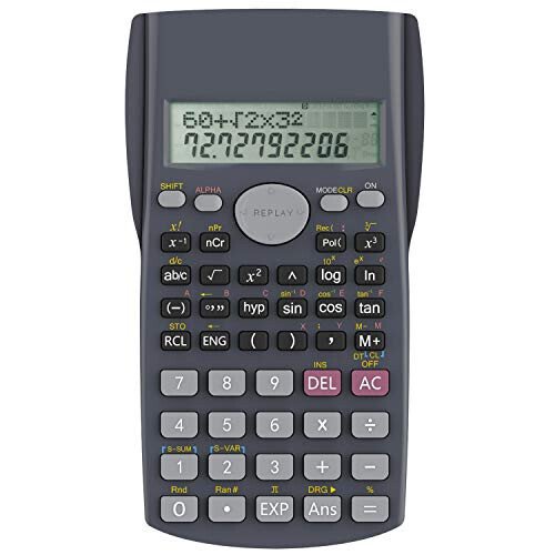Helect 2-Line Engineering Scientific Calculator, Suitable for School and Business (Black) - Helect