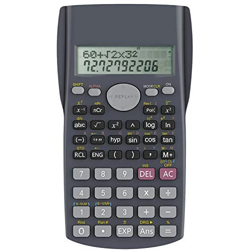 Helect 2-Line Engineering Scientific Calculator, Suitable for School and Business (Black) - Helect