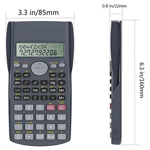 Helect 2-Line Engineering Scientific Calculator, Suitable for School and Business (Black) - Helect (1)