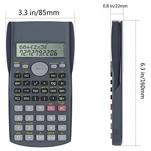 Helect 2-Line Engineering Scientific Calculator, Suitable for School and Business (Black) - 2