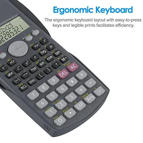 Helect 2-Line Engineering Scientific Calculator, Suitable for School and Business (Black) - 3