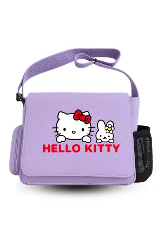 Hello Kitty bosma unisex qora pochta sumkasi-Lila - TOUM (1)