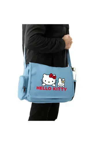 Hello Kitty Printed Unisex Black Messenger Bag-Blue - Modazone (1)
