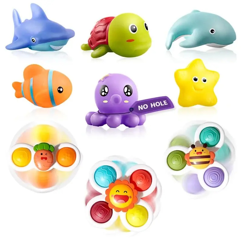 Hely Cancy Infant Bath Toys for 18 Months - No Hole Animal Bathtub Toys, Baby Bath Tub Toys - 1