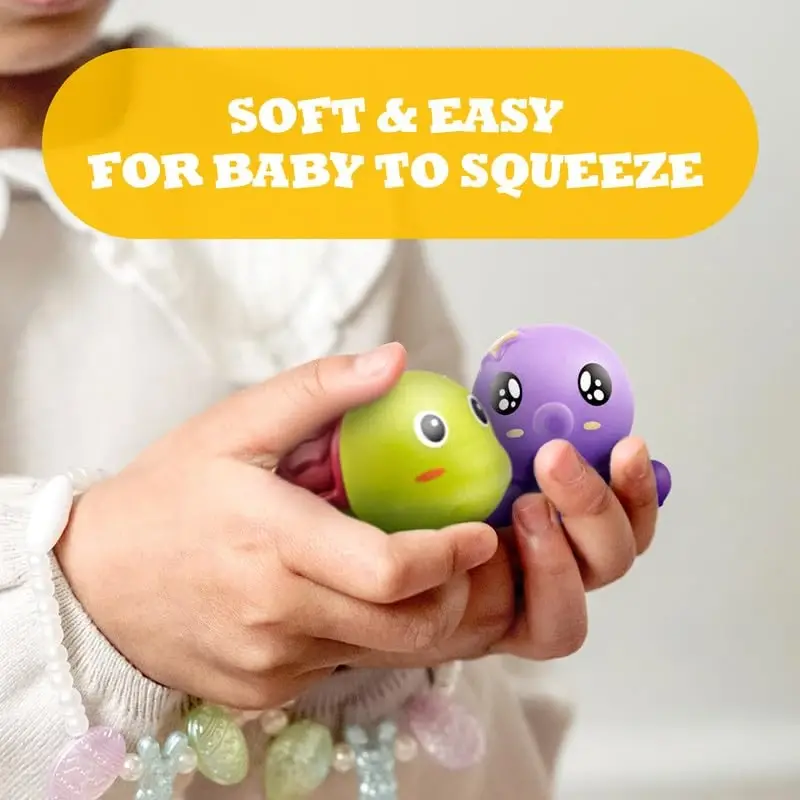 Hely Cancy Infant Bath Toys for 18 Months - No Hole Animal Bathtub Toys, Baby Bath Tub Toys - 3