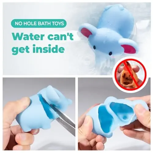 Hely Cancy Infant Bath Toys for 18 Months - No Hole Animal Bathtub Toys, Baby Bath Tub Toys - 2