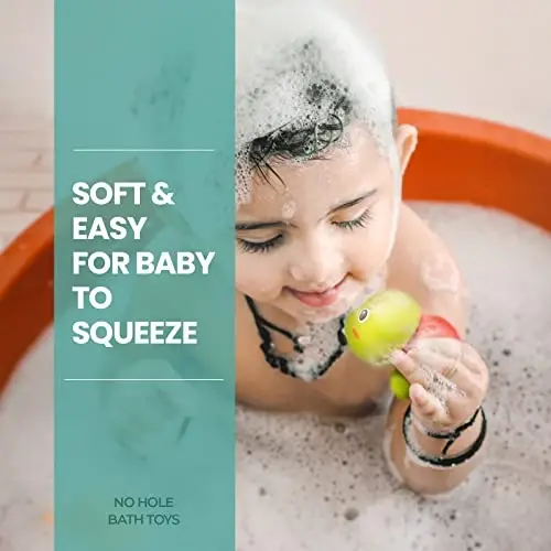 Hely Cancy Infant Bath Toys for 18 Months - No Hole Animal Bathtub Toys, Baby Bath Tub Toys - 4