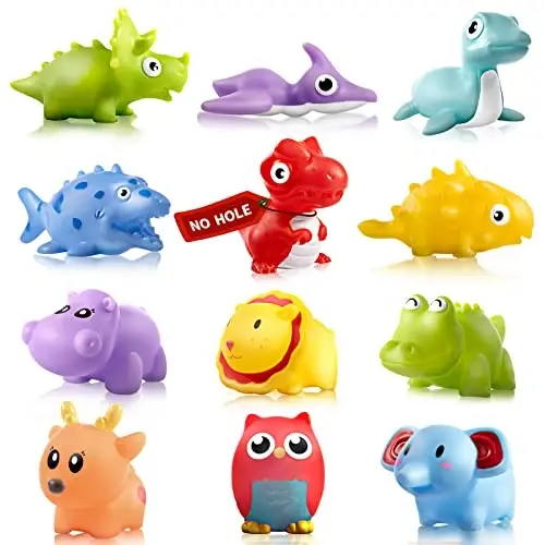 Hely Cancy Infant Bath Toys for 18 Months - No Hole Animal Bathtub Toys, Baby Bath Tub Toys - HELY