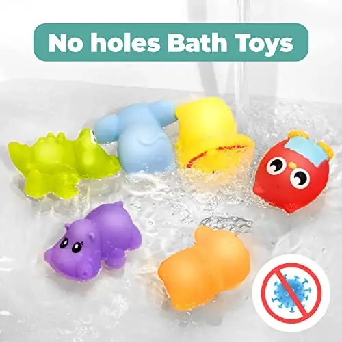Hely Cancy Infant Bath Toys for 18 Months - No Hole Animal Bathtub Toys, Baby Bath Tub Toys - 3