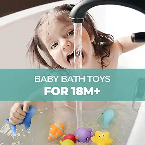 Hely Cancy Infant Bath Toys for 18 Months - No Hole Animal Bathtub Toys, Baby Bath Tub Toys - 2