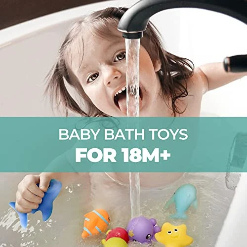 Hely Cancy Infant Bath Toys for 18 Months - No Hole Animal Bathtub Toys, Baby Bath Tub Toys - 3