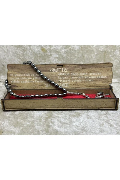 Hematit Stone 33 Grain Barley Cut Natural Stone Men's Tasbih - Modazone