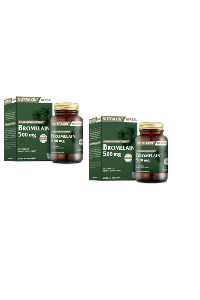 Herbal Bromelain 500 мг Ананас 60 таблеток x 2 упаковки Преимущество - 3