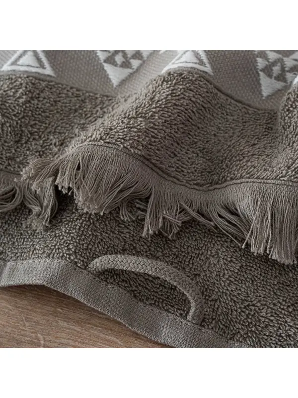 Hereke 3-Piece Towel Set 100% Cotton Jacquard Beige-Beige - 4