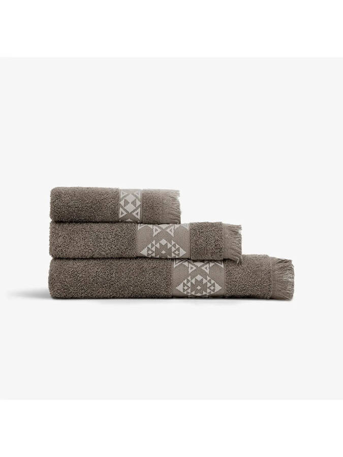 Hereke 3 talik sochiq to'plami 100% Paxta Jakard To'q Bej-Bej - 1