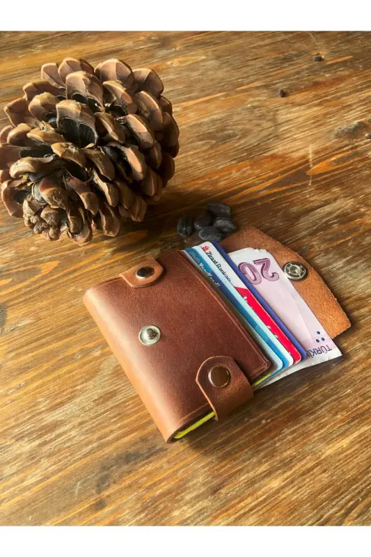 Hermes Seriyasi Qo'lda Ishlangan Haqiqiy Charmdan Gorizontal Kartalar uchun hamyon - qora - 5