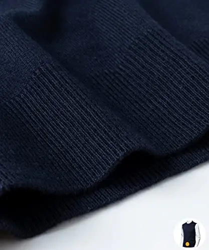 Herothorn Mens Soft V Neck Crew Neck Knitted Sweater Vest Solid Sleeveless Pullover Slim Fit Plain Color for Dad Husband - 7