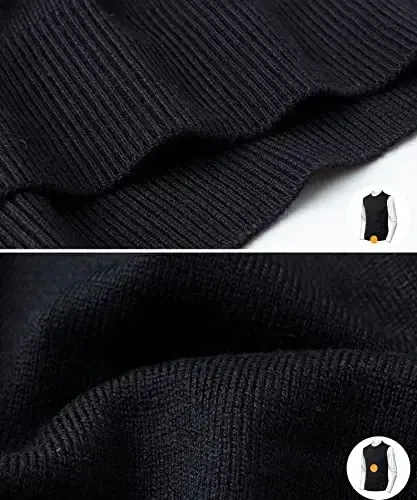 Herothorn Mens Soft V Neck Crew Neck Knitted Sweater Vest Solid Sleeveless Pullover Slim Fit Plain Color for Dad Husband - 7