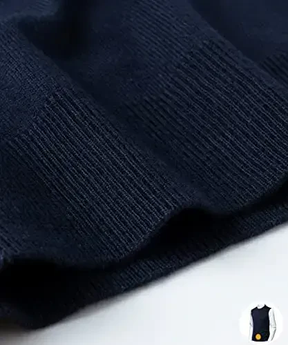 Herothorn Mens Soft V Neck Crew Neck Knitted Sweater Vest Solid Sleeveless Pullover Slim Fit Plain Color for Dad Husband - 7