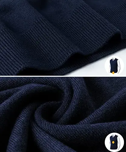 Herothorn Mens Soft V Neck Crew Neck Triko Jilet Solidsiz Yengsiz Pullover Slim Fit Tek Rang Ota Er uchun - 4