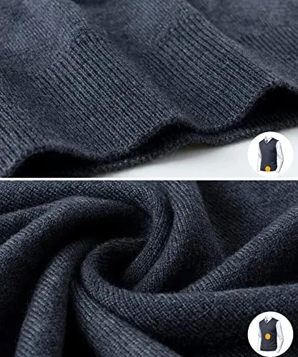 Herothorn Mens Soft V Neck Crew Neck Trikotaj Jilet Solid Yengsiz Pullover Slim Fit Oddiy Rang ota Er uchun - 7