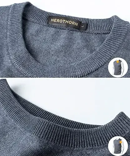 Herothorn Mens yumshoq V-bo'yinli tor ko'ylakli trikotajli jilet qattiq yengsiz pullover Slim Fit tekis rang ota er uchun - 6