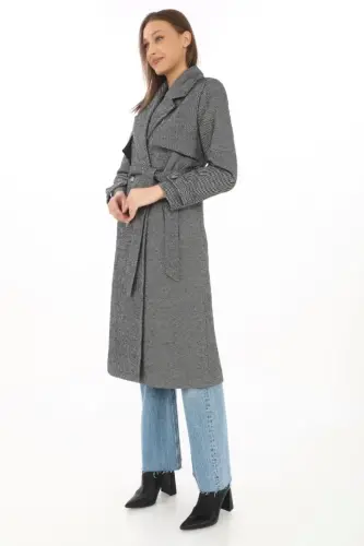Herringbone Cashmere Long Overcoat - Dyed Gray - 4