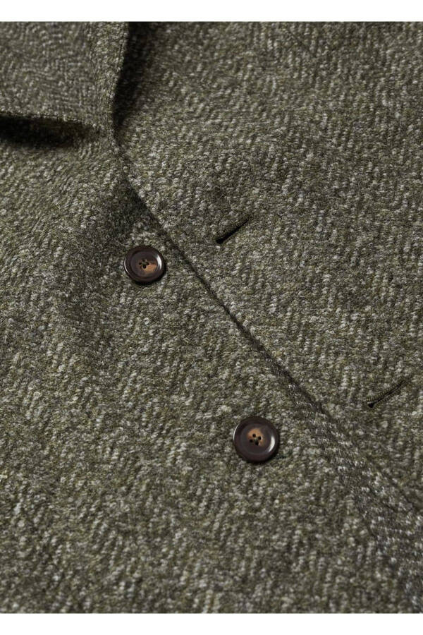 Herringbone pure wool blazer - 5