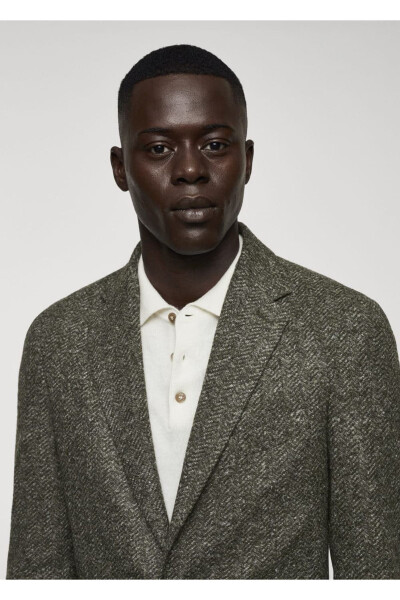 Herringbone pure wool blazer - 6