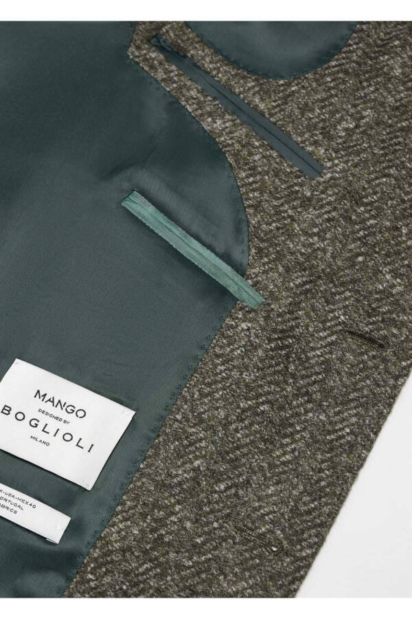 Herringbone pure wool blazer - 7