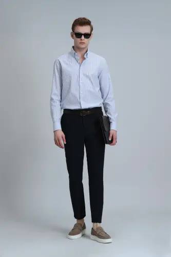Hery Smart Erkaklar uchun Chino Shimlari Slim Fit Ko'k - 5