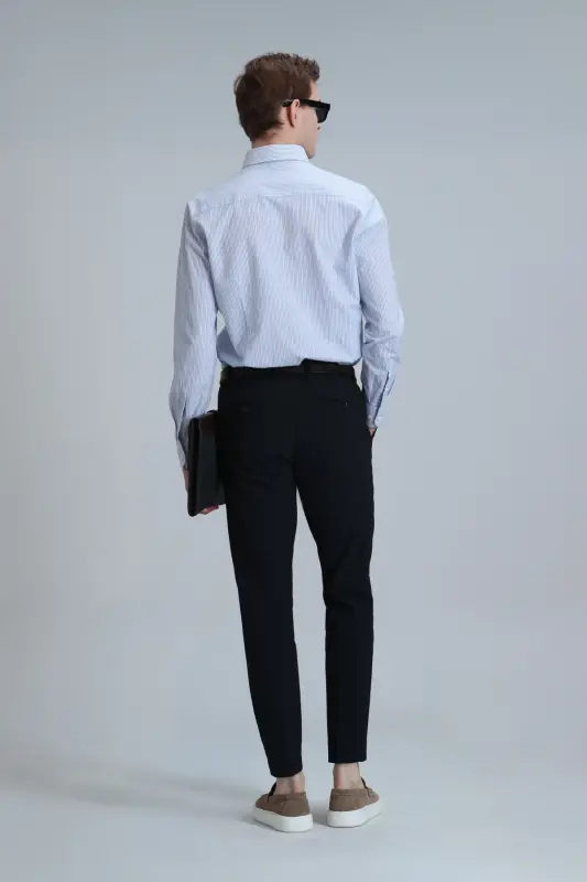 Hery Smart Erkaklar uchun Chino Shimlari Slim Fit Ko'k - 6