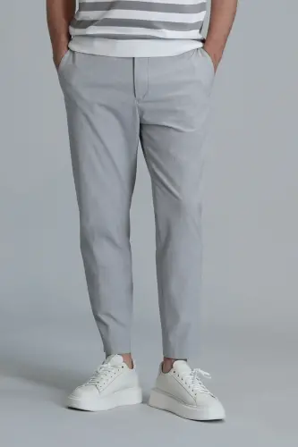 Hery Smart Erkek Chino Pantolon Slim Fit Gri-Gri - LUFIAN (1)