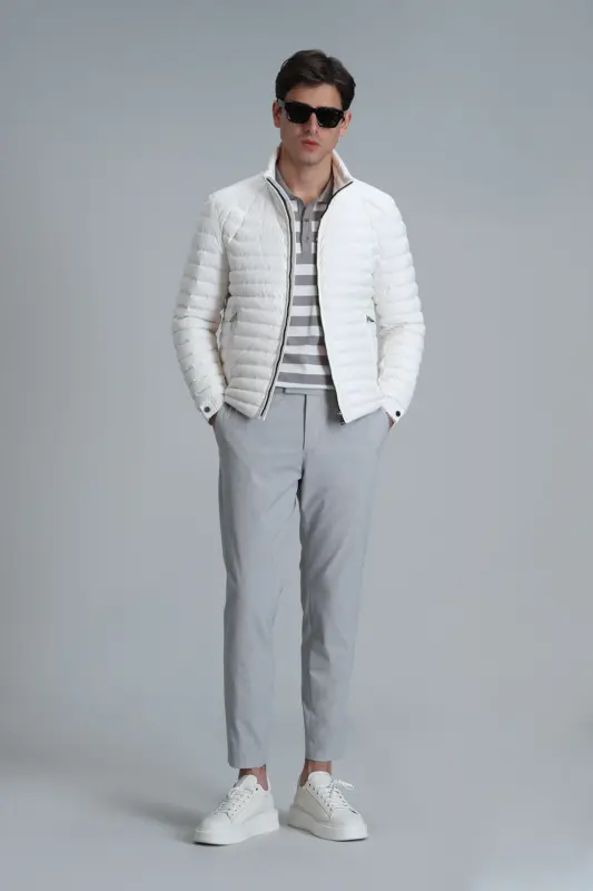 Hery Smart Men's Chino Pants Slim Fit Grey - LUFIAN