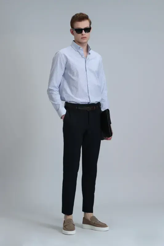 Hery Smart Men's Chino Pants Slim Fit Navy - LUFIAN