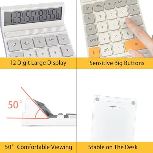 Desk Calculators, Benkaim Desktop Calculator, Big Button Calculator with12 Digit Large Display for Office, Home & Business Use - 1